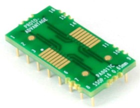 Фото 1/2 PA0017C, Sockets & Adapters SSOP-16 to DIP-16 SMT Adapter (0.65 mm pitch) Compact Series