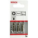 2607001562, Pozidriv Screwdriver Bit, PZ3 Tip