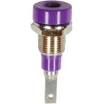 2 mm socket, flat plug connection, mounting Ø 6.4 mm, purple, 23.0030-26