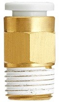 Фото 1/2 KQ2H08-02A, KQ2 Series Straight Threaded Adaptor, R 1/4 Male to Push In 8 mm, Threaded-to-Tube Connection Style