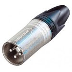 NC3MXX, Вилка, XLR, "папа", PIN: 3, прямой, на провод, пайка, 16А, 3,5-8мм