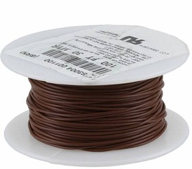 Фото 1/2 83006-001-100, Hook-up Wire 1Conductors 22AWG 30m 1.27mm Silver Plated Copper Brown 600V