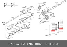 0K87T-10155, Колпачок HYUNDAI HD120,AeroTown дв.D6DA19/22 маслоотражательный OE