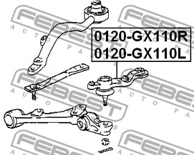 Фото 1/5 0120-GX110L, Опора шаровая передняя нижняя левая