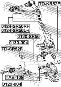 Фото 1/3 0120-SR50, 0120SR50_опора шаровая нижняя!\ Toyota TownAce CR/SR50/KM80/85 4WD 96