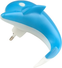 Светильник-ночник Uniel, без выключателя, DTL-301-Дельфин/ Blue/4LED/0,5W, 10313