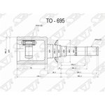 TO-695, Шрус внутренний RH TOYOTA HIGHLANDER GSU45 07-