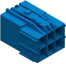 206997-2601, Headers & Wire Housings CP 4.5 Plug HSG 6ckt BLUE