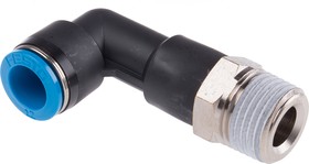 Фото 1/2 QSLL-1/2-12, QS Series Elbow Threaded Adaptor, R 1/2 Male to Push In 12 mm, Threaded-to-Tube Connection Style, 153085