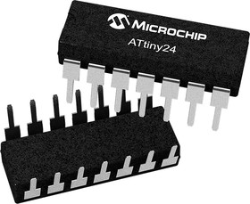 Фото 1/2 ATTINY24A-SSF, 8 Bit MCU, AVR ATtiny Family ATtiny24 Series Microcontrollers, 20 МГц, 2 КБ, 128 Байт