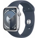Смарт-часы Apple Watch Series 9 A2978 41мм OLED корп.серебристый Sport Band разм.брасл.:S (MR903LL/A)