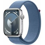 Смарт-часы Apple Watch Series 9 A2980, 45мм, синий/серебристый [mr9f3ll/a]