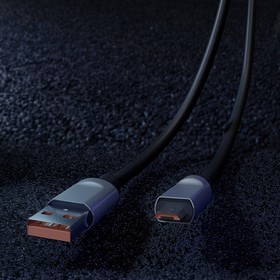 Фото 1/3 Кабель для зарядки и передачи данных, супертолстый BOLD MICRO USB черный, 3А, TPE, 1 м, Smartbuy (IK-12BOLD-BLACK)