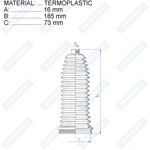 Пыльник рулевой рейки L=R UNIVERSAL /16x185x73mm Motorherz RDZ0009MG