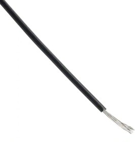 44A0111-22-0-MX, High Performance Cable 1Conductors 22AWG 1.19mm Tin Plated Copper Black 600VAC