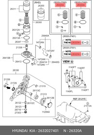 Фото 1/2 Фильтр масляный HYUNDAI/KIA 26320-27401