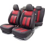 Авточехлы универсальные 3D хлопок черно-красные (15 предм.) Cushion comfort AUTOPROFI