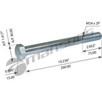 900.438.1, Болт RENAULT VOLVO балансира (M24х2х260) MANSONS