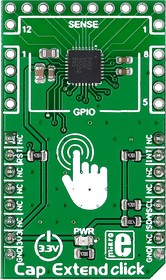 Фото 1/4 MIKROE-2238, Cap Extend Capacitive Touch mikroBus Click Board for MPR121