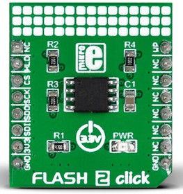 Фото 1/4 MIKROE-2267, MIKROE-2267, Flash 2 click Serial Flash Development Board for SST26VF064B for MikroBUS