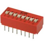 BD04, 4 Way Through Hole DIP Switch SPST, Raised, Slide Actuator