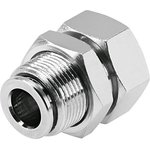 NPQH-H-G14F-Q6-P10, Bulkhead Threaded-to-Tube Adaptor, G 1/4 Female to Push In 6 ...