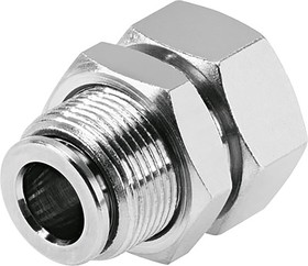 NPQH-H-G18F-Q6-P10, Bulkhead Threaded-to-Tube Adaptor, G 1/8 Female to Push In 4 mm, Threaded-to-Tube Connection Style, 578295