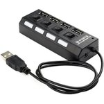 Концентратор USB 2.0 Gembird UHB-243-AD с подсветкой и выключателем, 4 порта ...
