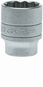 Фото 1/2 M120526-C, 1/2 in Drive 26mm Standard Socket, 12 point, 40 mm Overall Length