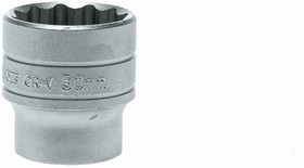 Фото 1/2 M120530-C, 1/2 in Drive 30mm Standard Socket, 12 point, 43 mm Overall Length