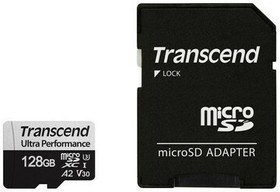 Фото 1/3 Флеш-накопитель Transcend Карта памяти 128GB UHS-I U3 microSD w/ adapter A2 Ultra Performance R/W:160/125 MB/s