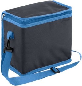 Фото 1/5 сумка-холодильник с лямкой маленькая Фреш 2S, цвет темно-серый, голубая окантовка FRTB2S-101808