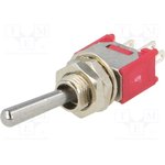 TS-4-SEBQ-E-H, Переключатель: тумблер, Пол: 2, SPDT, ON-ON, Выводы: 3pin