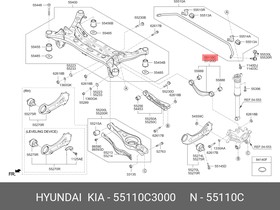 55110C3000, Рычаг HYUNDAI SONATA 17-/KIA OPTIMA 16- задний верхний левый