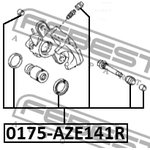 0175-AZE141R, Ремкомплект тормозного суппорта | зад прав/лев |