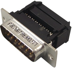 L17DAFRA15PC309, Разъем D Sub, DB15, Standard, Штекер, Серия 17D, 15 контакт(-ов), DA, IDC / IDT