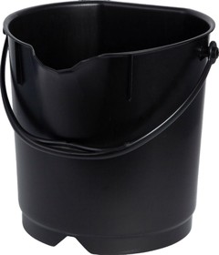 Ведро FBK 9л черное, армир. пластик противоударный, круглое 80102-6