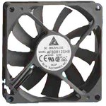 AFB0812HB, DC Fans DC Tubeaxial Fan, 80x15mm, 12VDC, Ball Bearing, Lead Wires