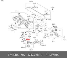 Рычаг HYUNDAI/KIA 552503W110 4WD попер