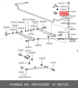 5551322500, Втулка стабилизатора Hyundai Accent I 1994-2000 Hyundai Accent II (+ТАГАЗ) 2000-2012 Hyundai Verna/A