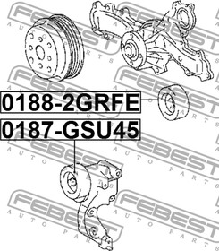 Фото 1/10 01882GRFE, Ролик обводной LEXUS IS250-350 05-/RX300/330/350 06-08, TOYOTA AVALON 05-10/HIGHLANDER 07-/H