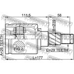 0211-T30LH, Шрус внутренний левый 26x39x29