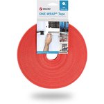 VEL-OW64105, Red Hook & Loop Tape, 10mm x 25m