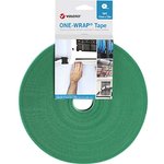 VEL-OW64106, Green Hook & Loop Tape, 10mm x 25m