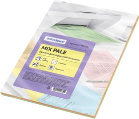 Цветная бумага pale mix А4, 80 г/м2, 100 листов, 5 цветов 245186
