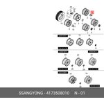 4173508010, Гайка колеса SSANGYONG Reхton (02-),Korando М12х1.5 OE