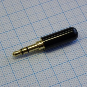 TRS 3.5Bk (mini plug) штекер металл мини, (Стерео штекер 3.5 мм), Стерео аудио штекер 3.5мм, металлический черный миниатюрный кожух.