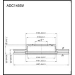 ADC1455V, Диск тормозной вентилируемый | зад |