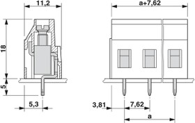 PCB terminal, 9 pole, pitch 7.62 mm, AWG 24-12, 24 A, screw connection, green, 1732351