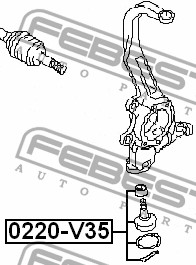 Фото 1/7 0220-V35, 0220-V35_опора шаровая поворотного кулака!\ Nissan 350Z 02-08